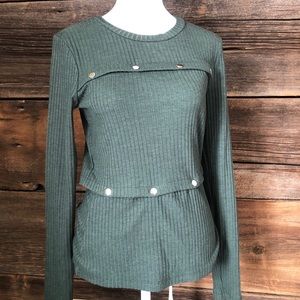 Guess Long Sleeve Crop Top